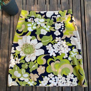 J Crew Floral Pencil Skirt with Retro Print | S 4